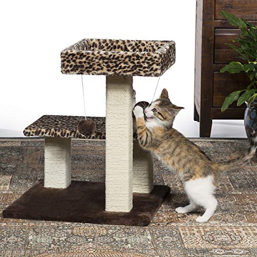 Torre para gatos multi-nivel con rascador y cama miniatura 5