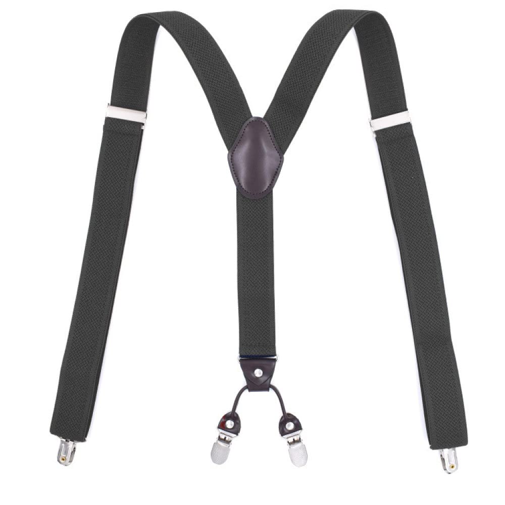 Boutons Bretelles de Pantalon en Forme de X de 3,5 cm de Large, 4 Clips, for Femmes Adultes, Hommes, garçons, Filles, Mariage, fête, événement - Noir, Bleu, Rouge(Dark Gray)