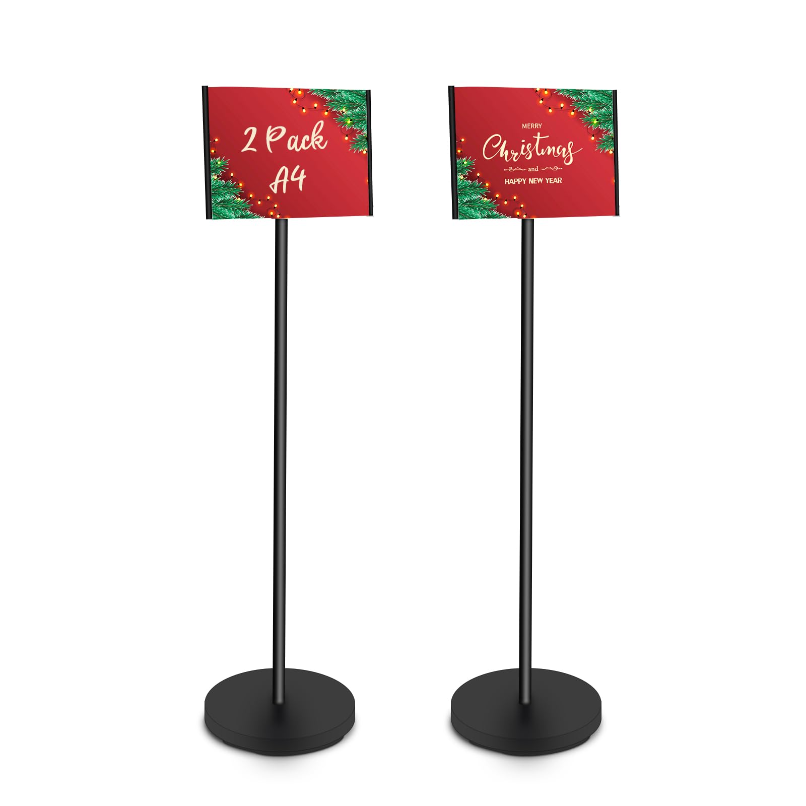 RayLove A4 - Soporte de aluminio DIN A4 para carteles, expositor, para bodas, eventos empresariales (negro, A4)