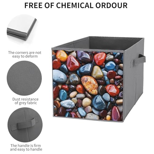 Bacs de rangement pour vêtements pliables imprimé hippie cube de rangement avec poignée - 4