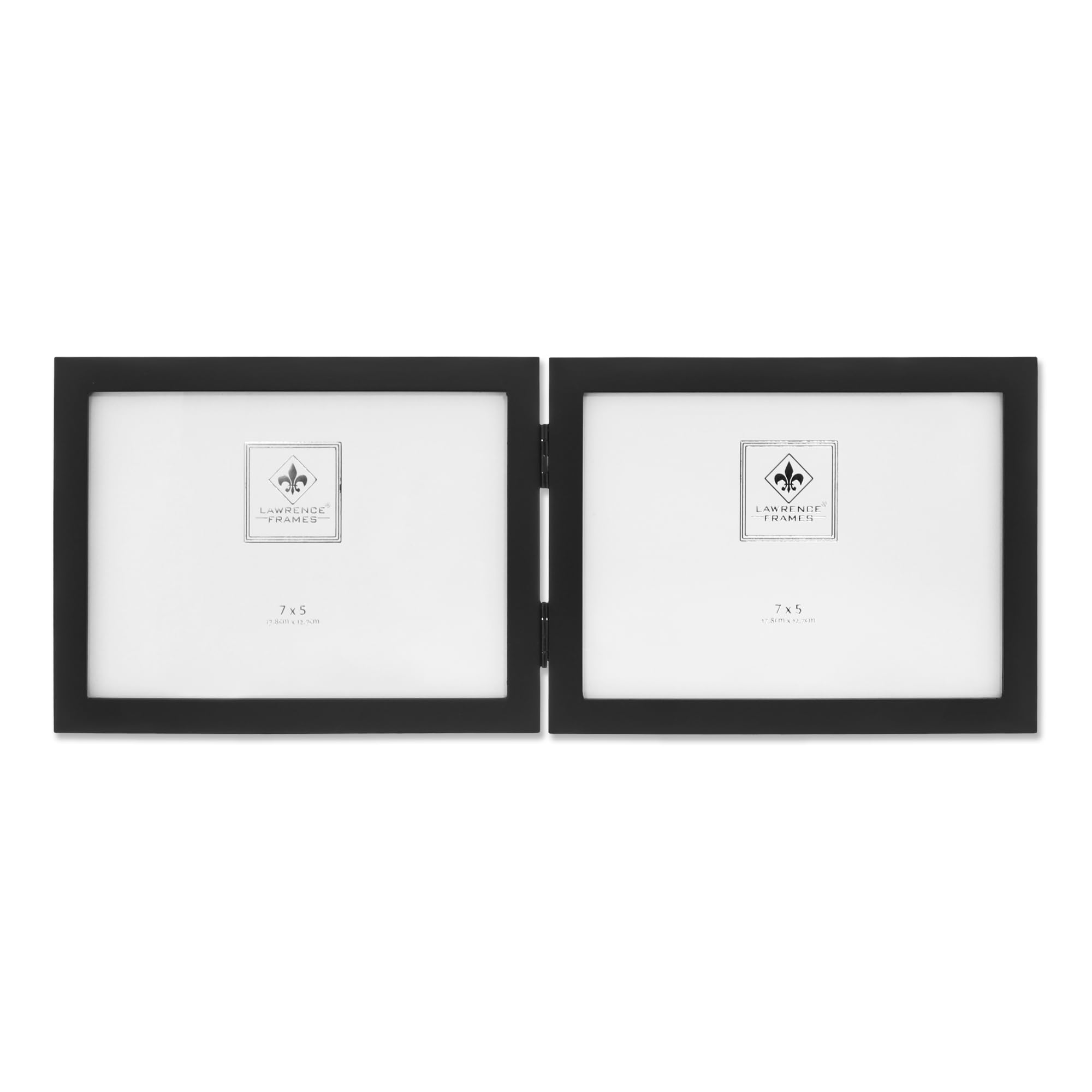 Lawrence Frames Hinged Double (Horizontal) Black Wood Picture Frame, Gallery Collection, 5 by 7-Inch — image 1