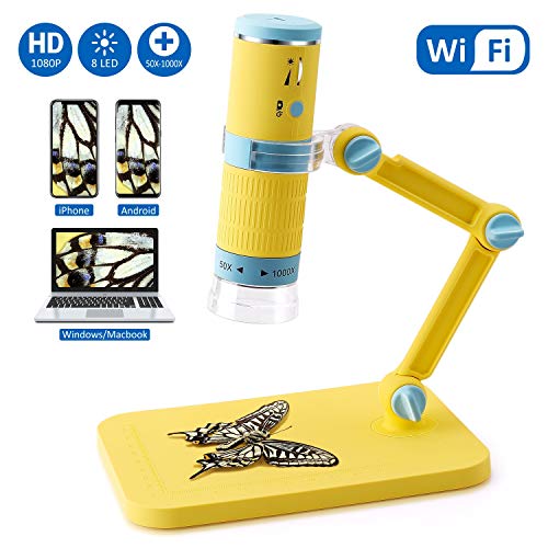 Wireless Digital Microscope, Jionchery 50x to 1000x Magnification Microscope Camera, Mini Pocket Handheld