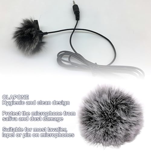 Image of CLAPONE Microphone Wind Muff Windscreen for Lavalier Lapel Microphones - Outdoor Dead Cat Cover for Wind Noise Reduction - Compatible with Most Lapel Mics (Brown, 2 pcs 5mm -10 mm)