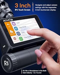 ROVE R3 3 Channel Dash Cam Front and Rear with Cabin, 3in IPS Touch Screen — photo 6 of 6