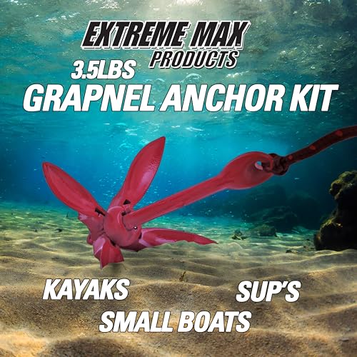 Extreme Max Kit completo de âncora de galho 3006.6548 BoatTector para pequenos barcos, caiaques, PWC