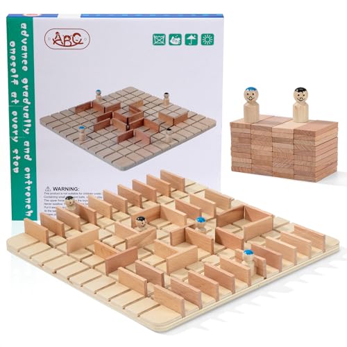 Schachspiel mit Holzbrett Spiel Schach für 2-4 Spieler Holz Brettspiel Kinder Strategie Lernspielzeug Ab 6 Jahre