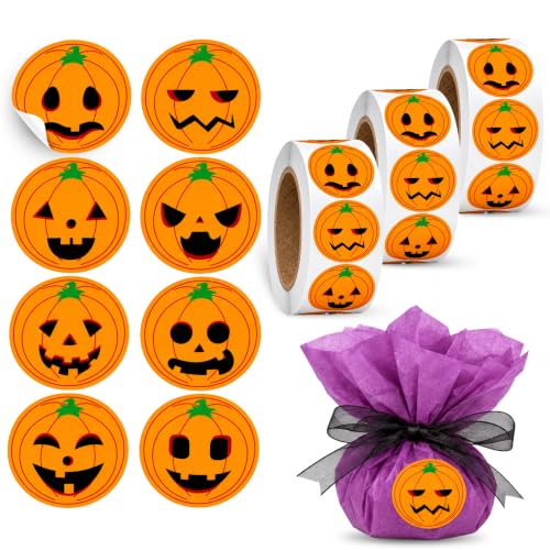 Rollo Pegatinas Emojis Halloween para niños, Halloween stickers, 3 Unidades