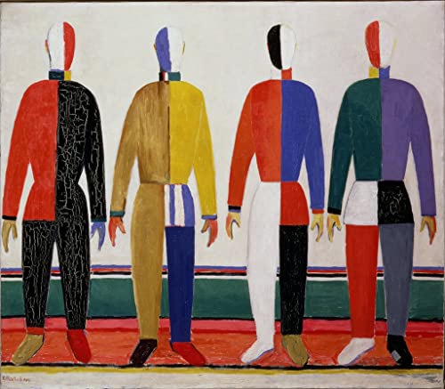 Cuadro de deportistas de Malevich de 60x90cm para decorar el dormitorio con arte