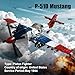 WW2 Military Airplane Toy Building Sets Compatible with Lego, Me 262 Fighter Jet & P-51D Plane Army Model Kits for Military Fans, Kids & Adult