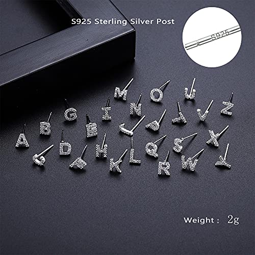 Initial Stud Earrings S925 Sterling Silver Post 14K Plated Dainty Letter Earrings Hypoallergenic Little Initial Studs for Women Girls Kids Sensitive Earrings4