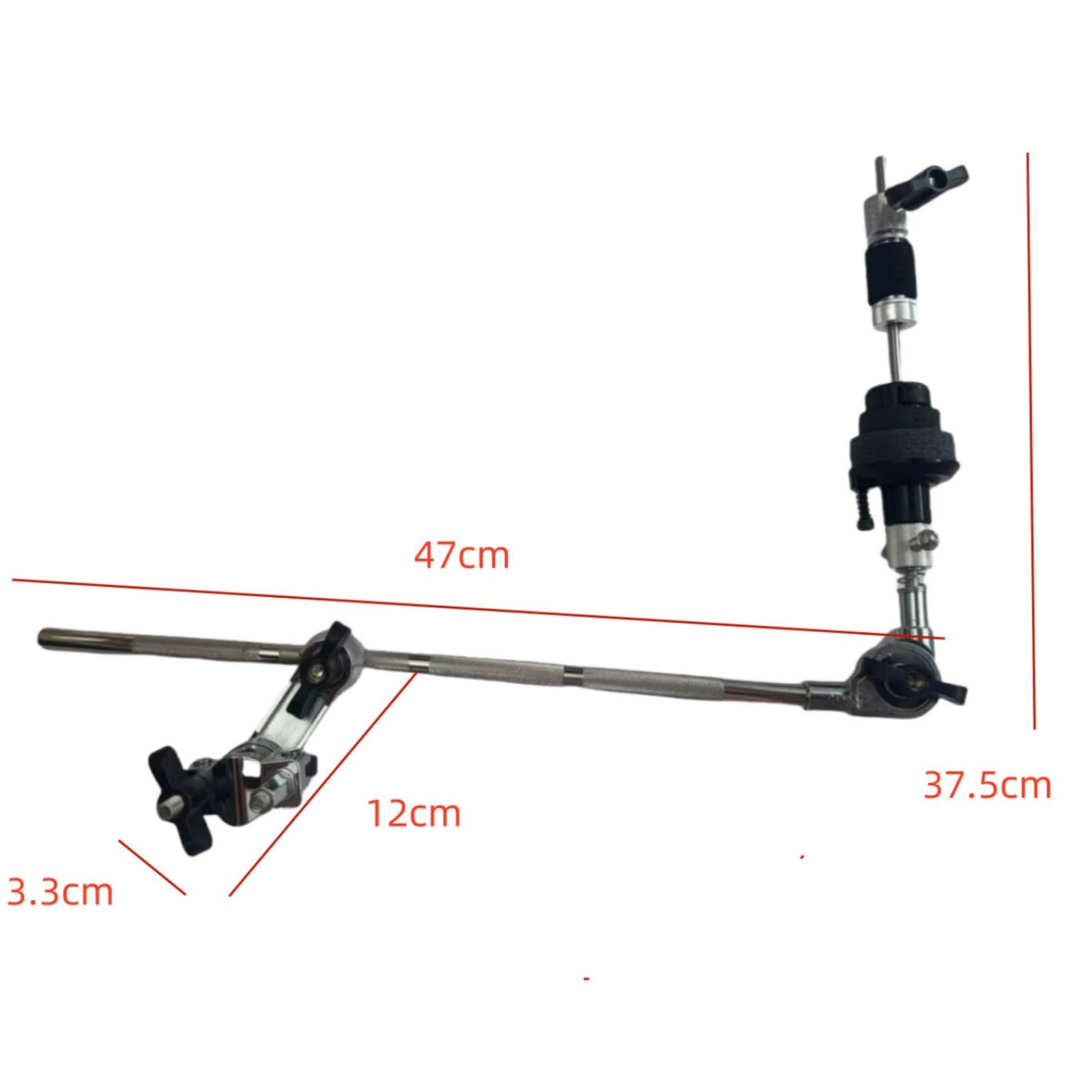 Amagogo Cymbal Stand Adjuster Braccio per Piatto Asta Regolabile Morsetto per Supporto Accessorio Batteria Struttura Cilindrica Segmentata con Staffa di