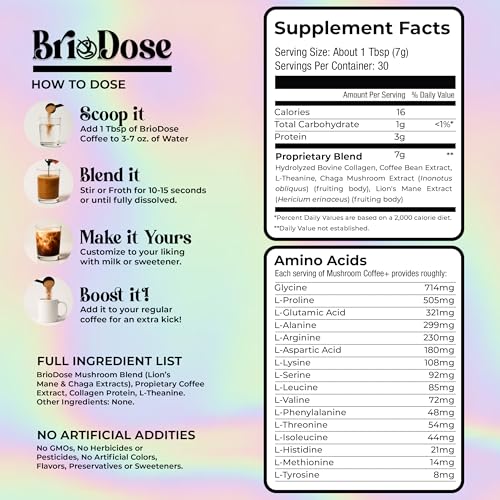 Briodose Mushroom Coffee with Collagen