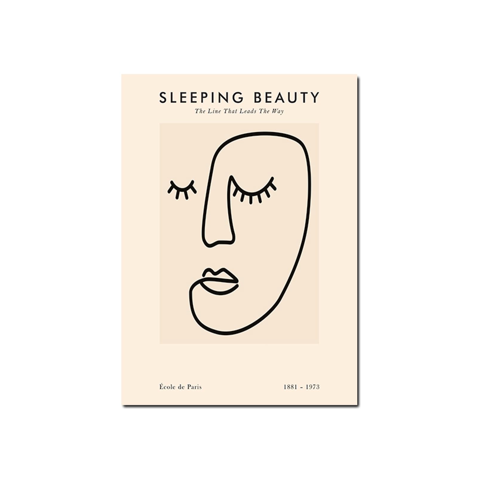 Rwraps Black Lines Prints and Posters Eyelash Girl Canvas Art Wall Vintage Painting for Living Room Interior Decor Pictures 40x60cmx1 No Frame