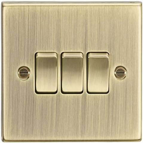 Knightsbridge CS2AB Square Edge 1G Light Switch - Antique Brass