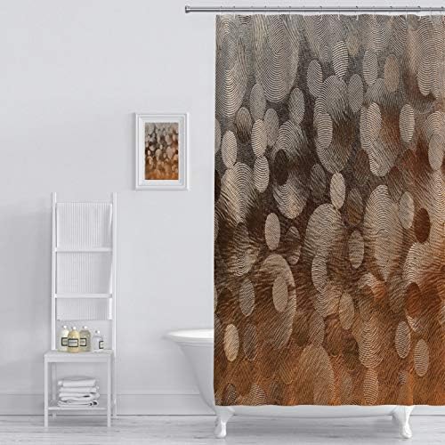 MuaToo Shower Curtain Abstract Glass Pattern Art Print Polyester Fabric Bathroom Decor Sets with Hooks 72 x 72 Inches, Brown