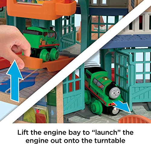 Thomas & Friends Wooden Railway Toy Train Track Tidmouth Sheds Starter Set With Percy Wood Engine For Ages 3+ Years #TOP4