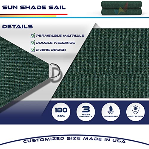 Windscreen4Less 12Ftx12Ft Uv Block Fabric Canopy In Green Square For Patio Sun Shade Sail, 12' X 12' #TOP2