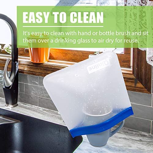image for Qinline Reusable Storage Bags - 10 Pack Leakproof Freezer Bag(5 Reusab