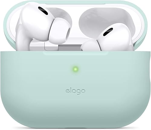 elago Funda compatible con AirPods Pro de 2 generación (2022), funda protectora de silicona compatible con Apple AirPods Pro 2, LED frontal visible,