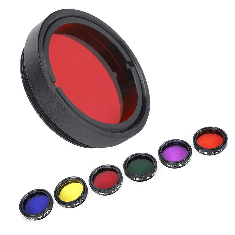 6 Pezzi Kit Filtro telescopio colorato da 1,25 Pollici con Scatola di immagazzinaggio per telescopi Oculari Accessori telescopio astronomico Filtro colorato Filtro Filtro Nebulosa lunare