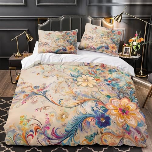 Parure de Lit 200x200 Hypoallergénique avec Housse de Couette 3D