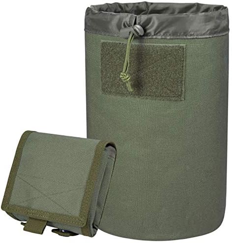 ACETAC Mega Roll Up Pouch Dump Pouch Drawstring Magazine Tactical Utility Pouch, MOLLE System Compatible & Belt Access, Fits Up to 10 30-Round 5.56 PMAGS, and 100+ Mini Shell. (OD Green)