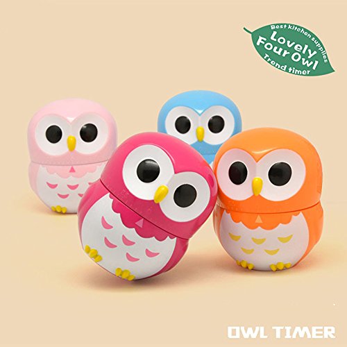 Image of (Orange) - Golandstar Cute Cartoon Owl Timers Mini Size 60 Minutes Mechanical Kitchen Cooking Timer Clock Loud Alarm Counters Manual Timer (Orange)