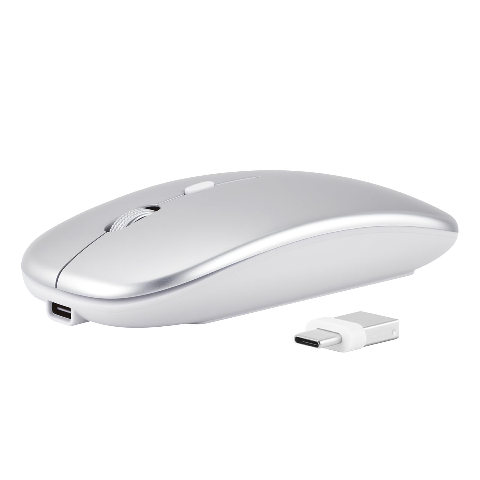 【NEW】Bluetooth対応 ワイヤレスマウス Type-C／USB-A両対応 静音・超薄型 2.4GHz 無線 3段階DPI 高感度・省電力 TELEC認証 Mac/Windows/iPad/iPhone/Android対応 シルバー