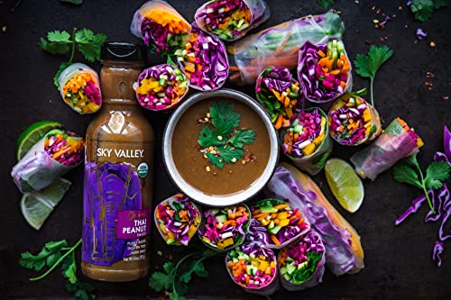 Sky Valley Thai Peanut Sauce - Gluten Free Peanut Sauce, Mild Heat, Authentic Flavor, Organic, Vegan, Non Gmo, Gluten Free, Peanut Sauce For Spring Rolls- 14 Oz, 2-Pack #TOP3