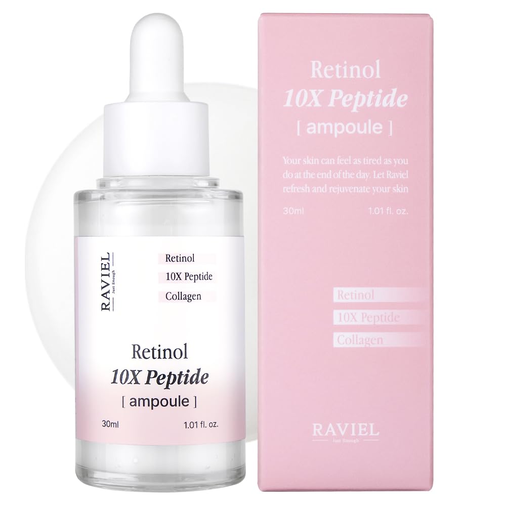 RAVIEL Retinol 10X Peptide Ampoule (30ml / 1.01 fl. oz.), 29.87 ml (Pack of 1)