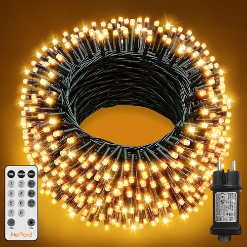 HeiPard Lichterkette außen Innen 40M 400 LED Weihnachtsbaum Lichterketten Strom, 8 Modi Wasserdicht Weihnachtsbeleuchtung mit Fernbedienung Timer Dimmbar für Weihnachten, Garten, Balkon Warmweiß HeiPard Lichterkette außen Innen 40M 400 LED Weihnachtsbaum Lichterketten Strom, 8 Modi Wasserdicht Weihnachtsbeleuchtung mit Fernbedienung Timer Dimmbar für Weihnachten, Garten, Balkon Warmweiß