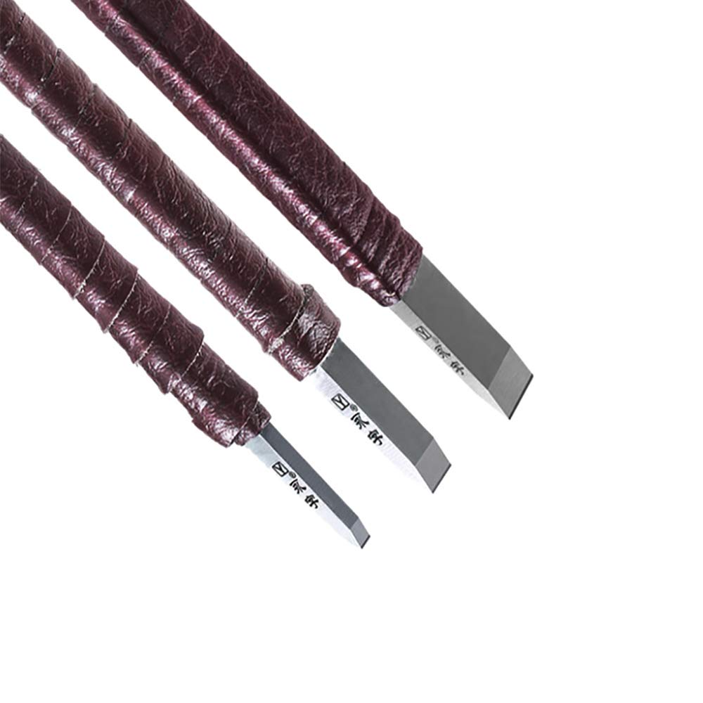 3 Stück, professioneller Wolfram-Schnitzwerkzeuge, Flachrod-Serie Handgeschnitzte Set, Hartmetall-Präzisionsschleifkopf, Anfänger
