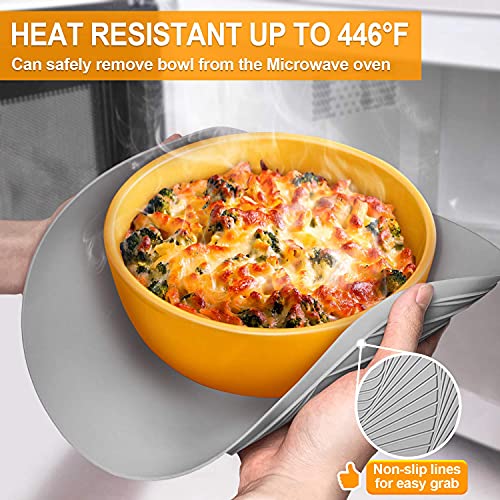 Image of Walfos Silicone Microwave Mats, Heat Resistant Multi-Purpose Microwave Trivet Mat, Non-Slip Hot Pads, BPA Free Silicone Mats for Microwave, Oven, Hot Pan, Pot (Grey)