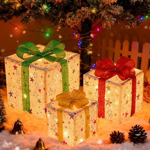 XPJBKC LED Geschenkboxen Weihnachten, LED Weihnachtsdeko Beleuchtete...