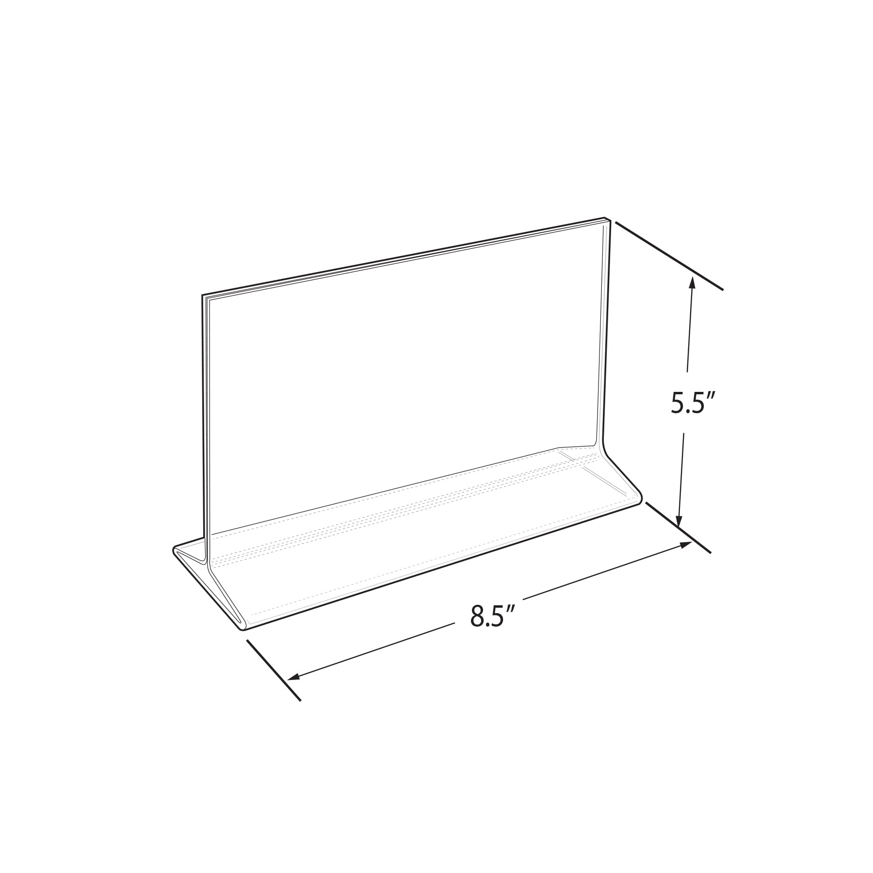 Azar Displays 142704 8.5-Inch W x 5.5-Inch H Top- Load Acrylic Sign Holder, 10-Pack