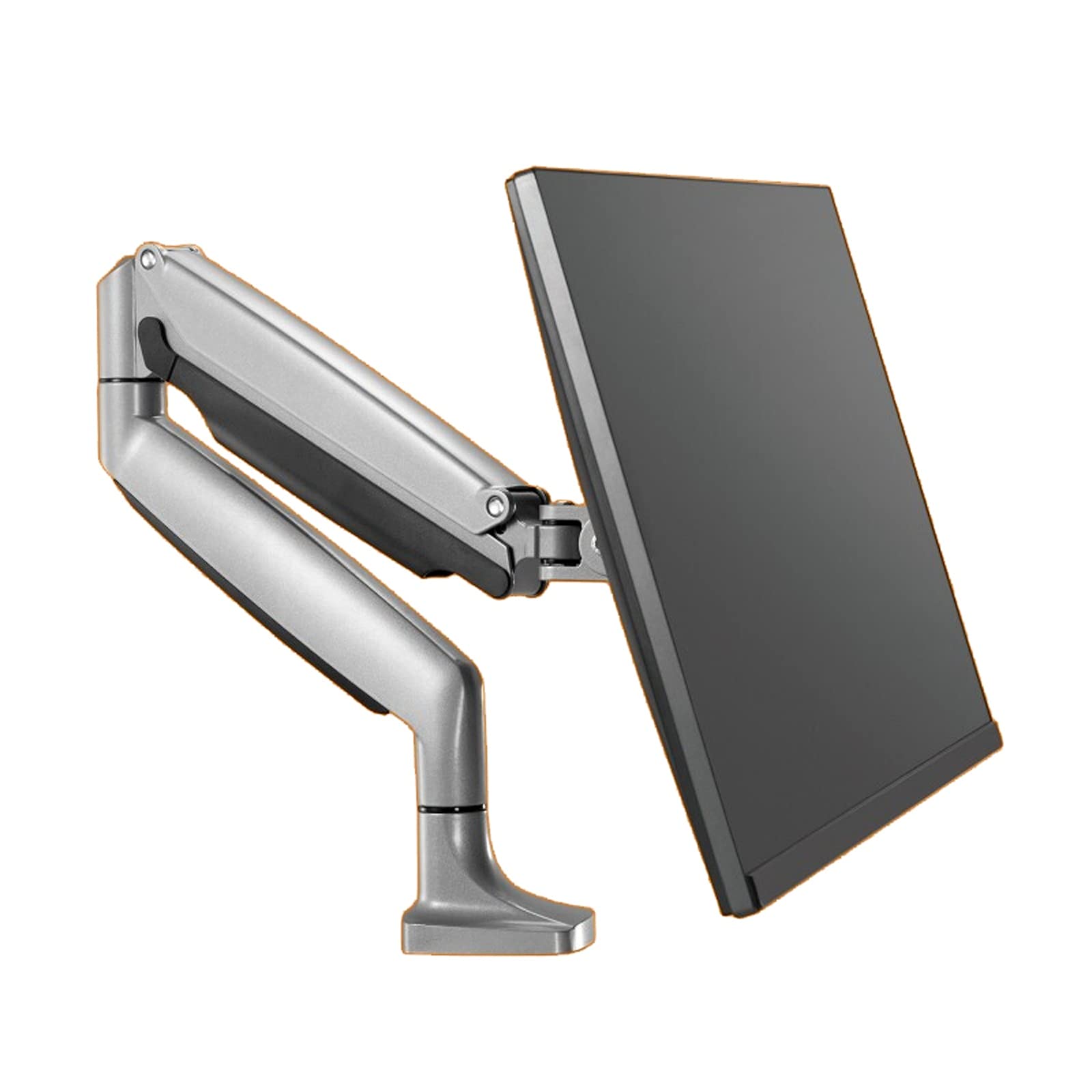 YNBSHGAA Aluminum Alloy Single Monitor Mount Gas Spring Monitor Arm Height/Tilt/Swivel/Rotation Adjustable Monitor Stand, Holds Up To 9KG