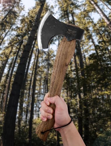 JXE JXO The Frostbreaker - Machadinha De Acampamento - Machado De Aço Forjado Com Bainha De Couro -