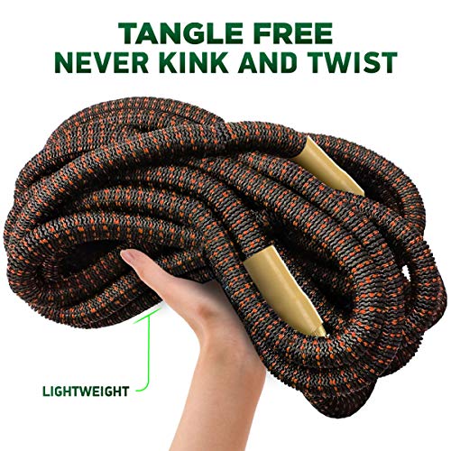 TBI Pro Garden Hose Expandable and Flexible - Super Durable 3750D Fabric | 4-Layers Flex Strong Latex | No-Rust Brass Connectors with Pocket Protectors - Water Hoses for Gardening(50FT Hose Only) New