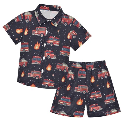 Image of Boccsty Red Strawberry Boy Summer Shorts Sets Hawaiian Toddler Boys T-Shirt & Pants 2 Pcs 3T-10T