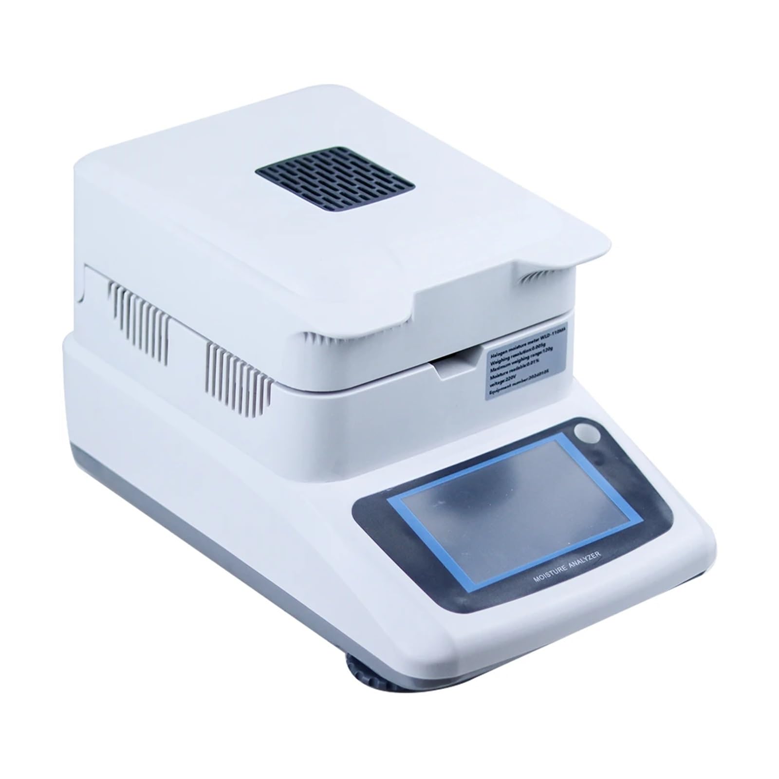 Misuratore di umidità, 120g/0.005 XF-110MA Analizzatore automatico di umidità for riscaldamento alogeno Tester for tè, cereali, mangimi, mais, cibo, plastica