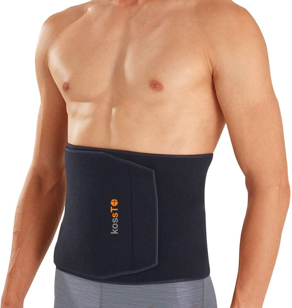kossto Waist Belt for Tummy Exercise | Slimming Tummy Brace for Men & Women | Adjustable Waist Trimmer | Sweat Wrap for Fat Loss, Posture Support & Core Workout – Standard Size-image-4