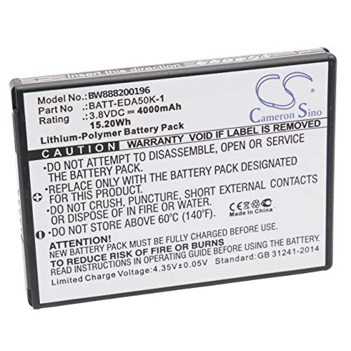 vhbw Batería Recargable Compatible con Honeywell Scanpal EDA51, EDA70, EDA71 escáner códigos de Barra, TPV (4000 mAh, 3,8 V, polímero de Litio)