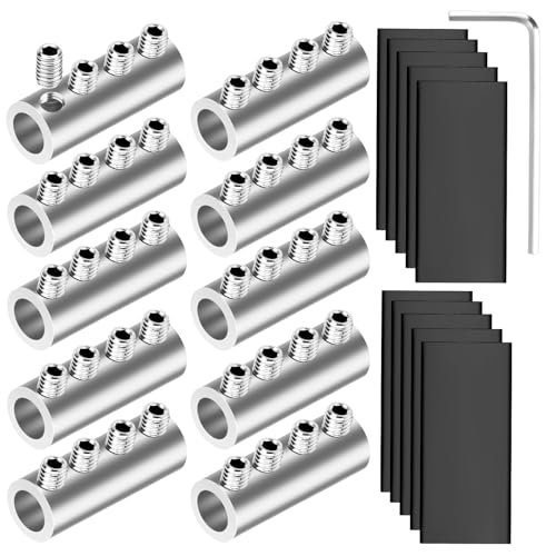 Conectores de alambre de tornillo 6/8/10 AWG con empalme en línea y tubos termorretráctiles