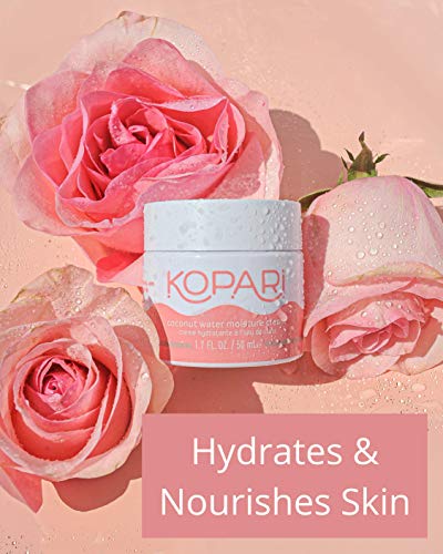 Kopari Peptide Glow Hydrating Moisturizer Face Cream | Hyaluronic Acid All Natural Vegan Coconut Lightweight Cream for Everday Use For Smooth Skin, Combats Fine Lines and Wrinkles | Cruelty Free 1.7oz