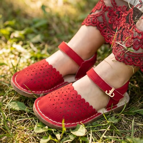 Image of THEE BRON Toddler Floral Cutout Closed Toe Sandals for Girls Breathable Summer Shoes