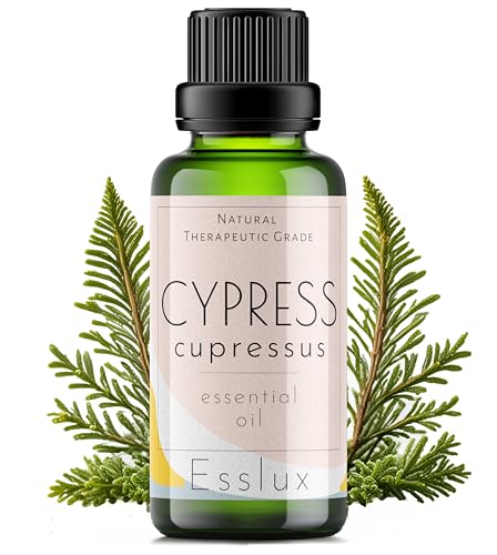 Image of Esslux Cypress Essential Oil | 100% Natural Cypress Oil for Aromatherapy & Diffusers | Supports Varicose Vein Care | Ideal for Soap Making, DIY Projects, and Relaxing Scents, 90 ML