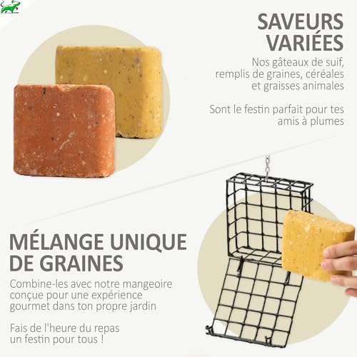 Mice&Co Gâteaux de Suif Naturels pour Oiseaux Sauvages - Nourriture Nutritive avec Graines de Millet et Cacahuètes, Blocs de Graisse Résistants pour Jardin, Pack 6 Unités – Image 5