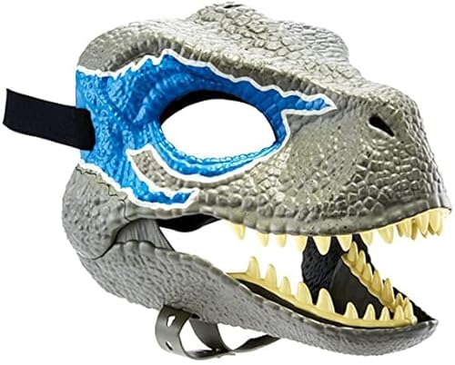 Máscara de dinossauro de tiranossauro aberta e fechada, para crianças, para decoração de Halloween (
