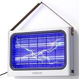 YISSVIC Lampada Antizanzare 4300V Zanzariera Elettrica 20W UV, con 2 Lampadine di Ricambio, Cassetto Estraibile, Manico in Pelle PU, Sicuro per Uomini e Animali, Uso Interno, Cavo 1.8m