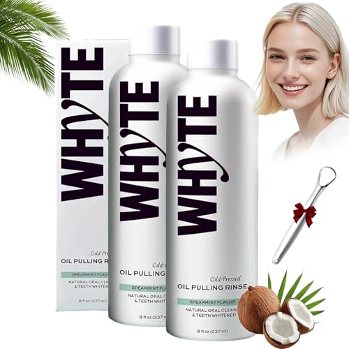 Enjuague Bucal Con Aceite De Menta Verde, Enjuague Bucal Con Aceite Whyte, Enjuagu Bucl Con Acite Whytf, Enjuage Buca Con Aceie De Menta Verde (2 unidades)